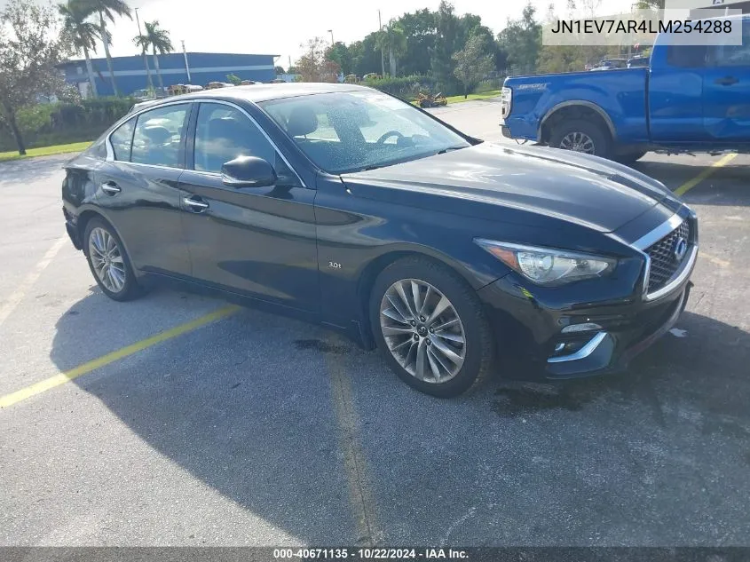 2020 Infiniti Q50 Luxe Awd VIN: JN1EV7AR4LM254288 Lot: 40671135