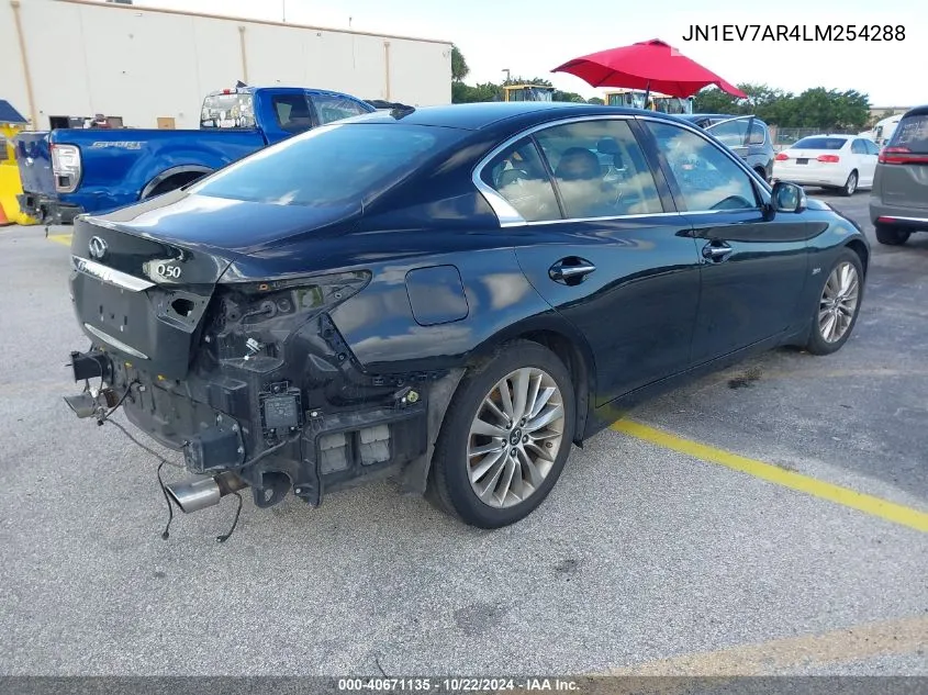 2020 Infiniti Q50 Luxe Awd VIN: JN1EV7AR4LM254288 Lot: 40671135