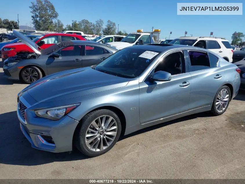 2020 Infiniti Q50 Luxe VIN: JN1EV7AP1LM205399 Lot: 40677218