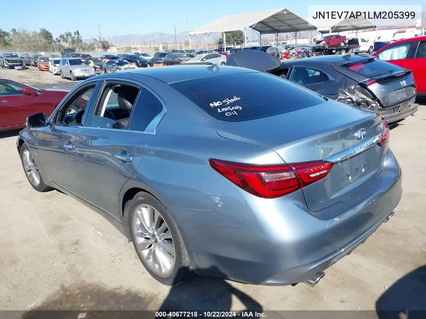 JN1EV7AP1LM205399 2020 Infiniti Q50 Luxe