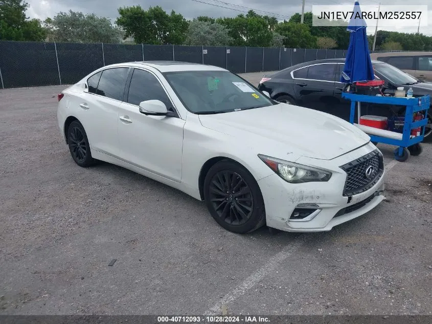 2020 Infiniti Q50 Luxe Awd VIN: JN1EV7AR6LM252557 Lot: 40712093