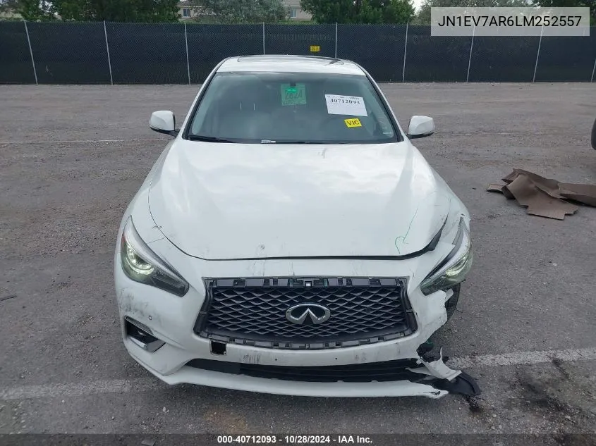 2020 Infiniti Q50 Luxe Awd VIN: JN1EV7AR6LM252557 Lot: 40712093