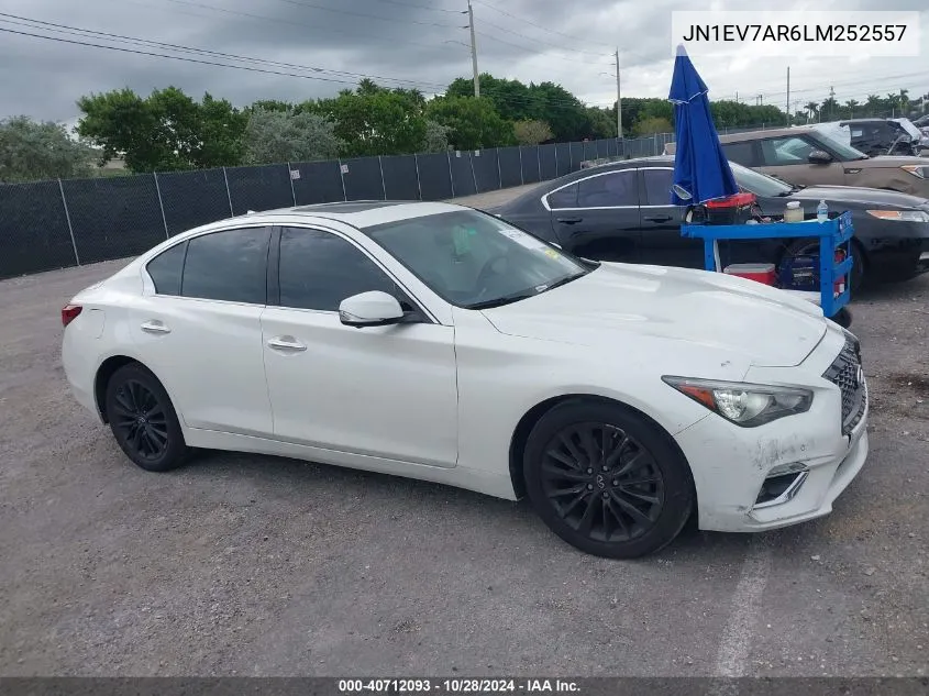 2020 Infiniti Q50 Luxe Awd VIN: JN1EV7AR6LM252557 Lot: 40712093