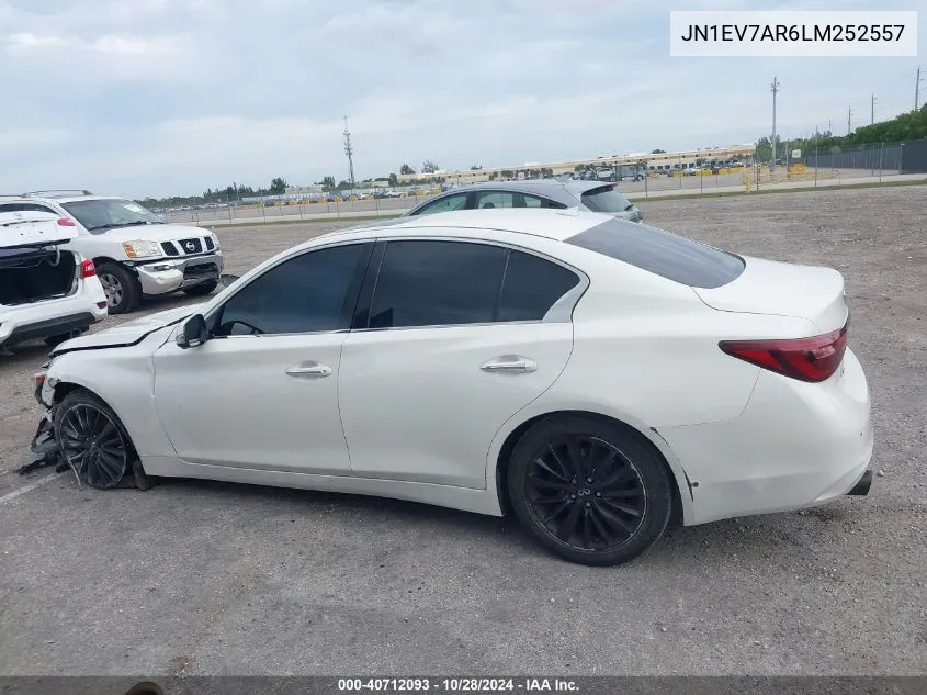 2020 Infiniti Q50 Luxe Awd VIN: JN1EV7AR6LM252557 Lot: 40712093