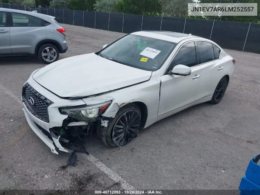 2020 Infiniti Q50 Luxe Awd VIN: JN1EV7AR6LM252557 Lot: 40712093