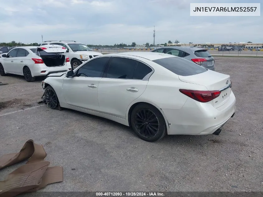 2020 Infiniti Q50 Luxe Awd VIN: JN1EV7AR6LM252557 Lot: 40712093