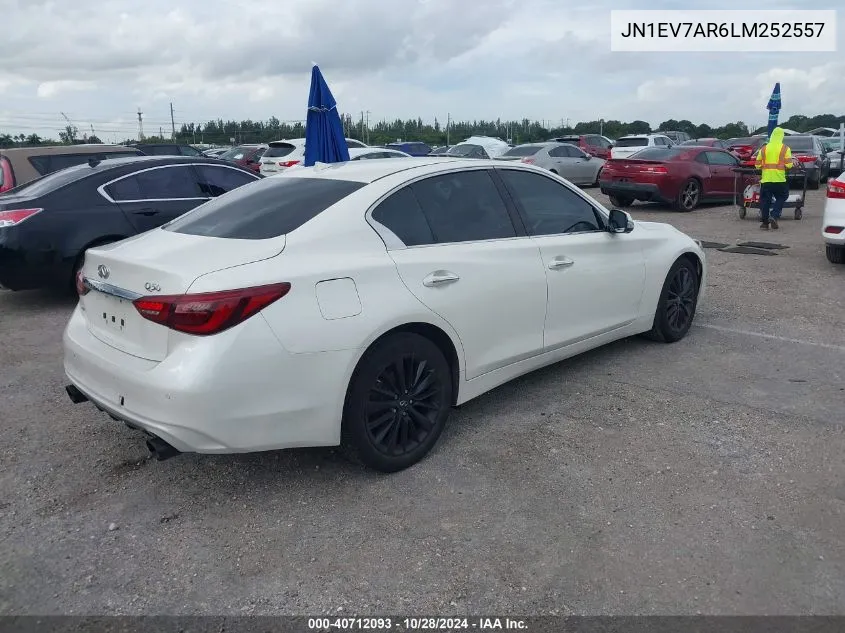 2020 Infiniti Q50 Luxe Awd VIN: JN1EV7AR6LM252557 Lot: 40712093