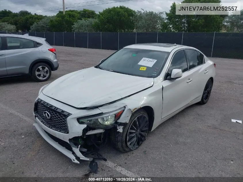 2020 Infiniti Q50 Luxe Awd VIN: JN1EV7AR6LM252557 Lot: 40712093