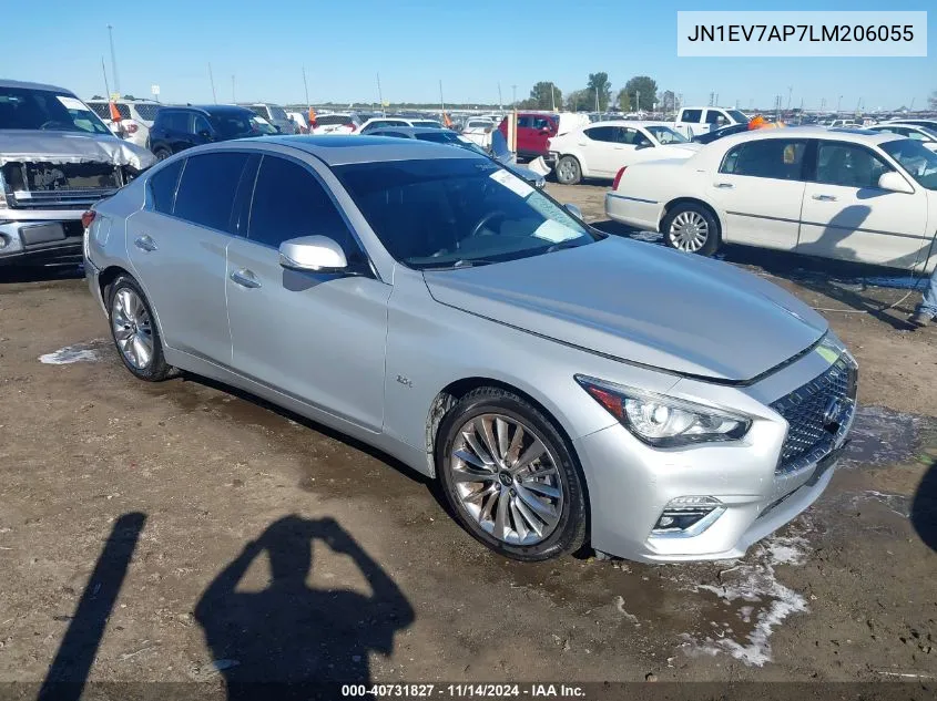 2020 Infiniti Q50 Luxe VIN: JN1EV7AP7LM206055 Lot: 40731827