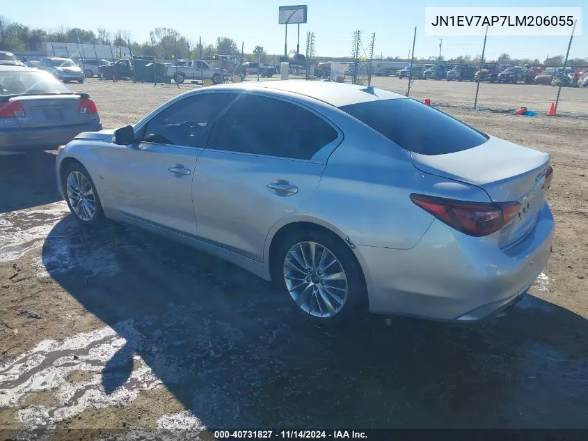 2020 Infiniti Q50 Luxe VIN: JN1EV7AP7LM206055 Lot: 40731827