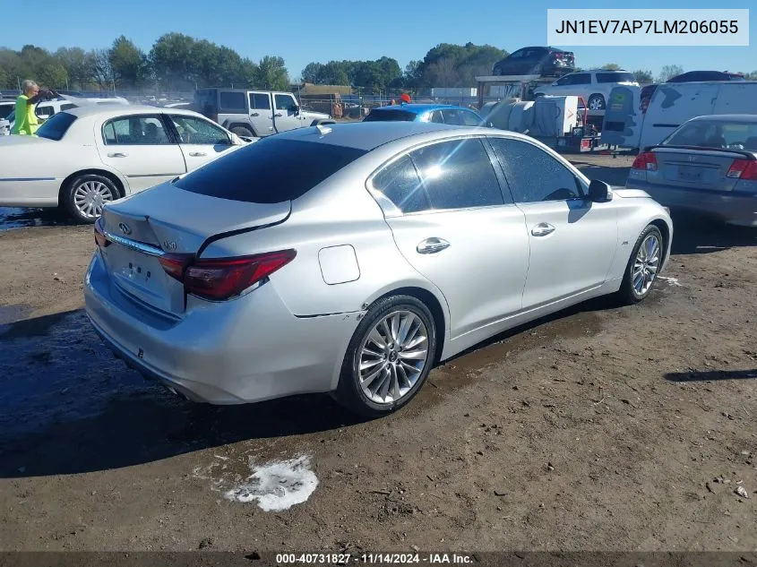 2020 Infiniti Q50 Luxe VIN: JN1EV7AP7LM206055 Lot: 40731827