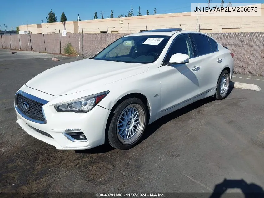 2020 Infiniti Q50 Luxe VIN: JN1EV7AP2LM206075 Lot: 40791888