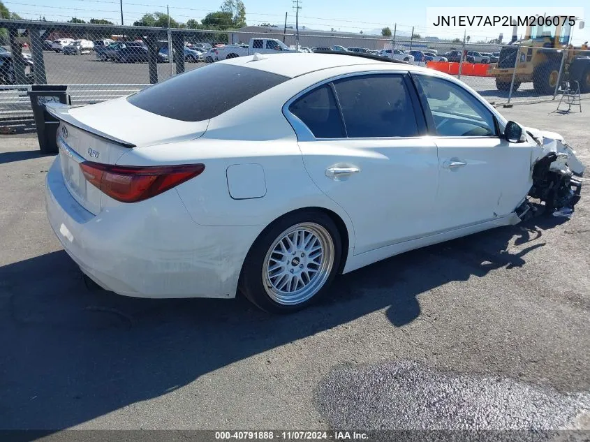 2020 Infiniti Q50 Luxe VIN: JN1EV7AP2LM206075 Lot: 40791888