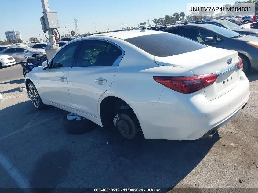 2020 Infiniti Q50 Sport VIN: JN1EV7AP4LM204831 Lot: 40813519