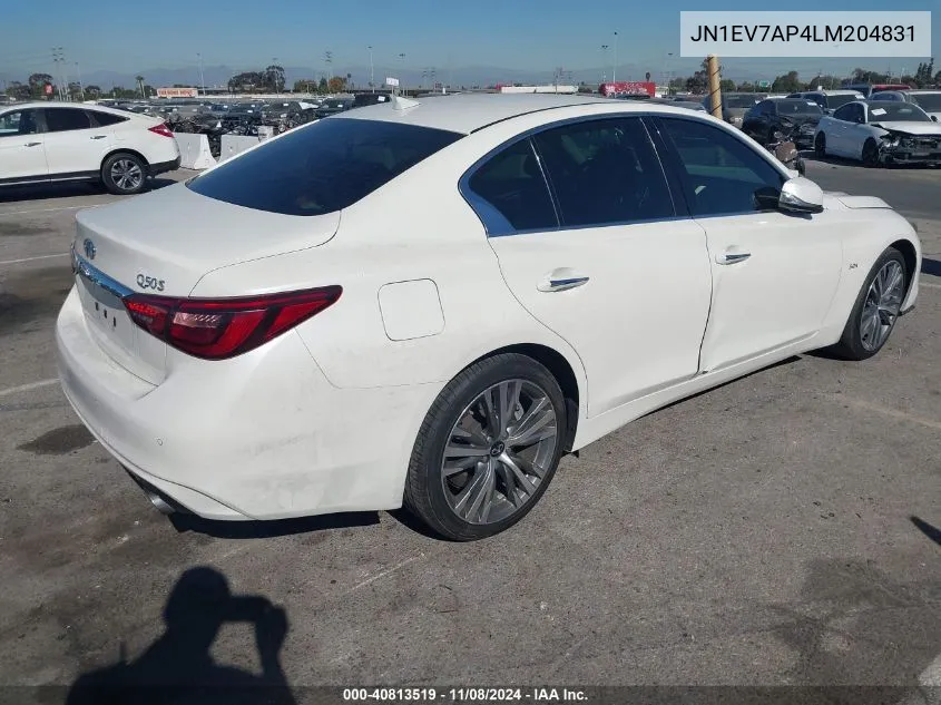 2020 Infiniti Q50 Sport VIN: JN1EV7AP4LM204831 Lot: 40813519