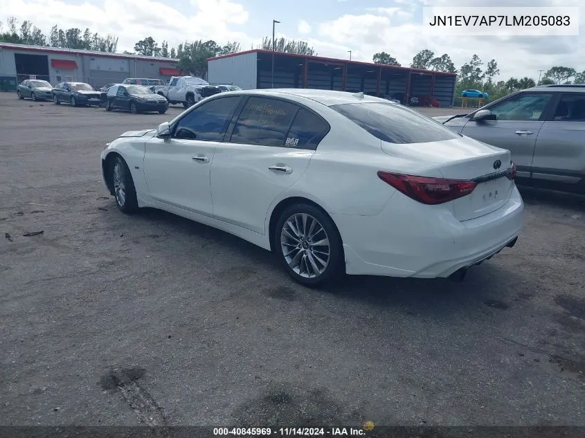 2020 Infiniti Q50 Luxe VIN: JN1EV7AP7LM205083 Lot: 40845969