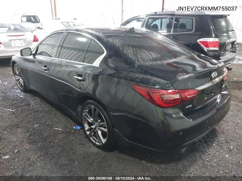 2021 Infiniti Q50 Signature Edition Awd VIN: JN1EV7CRXMM755037 Lot: 39390188