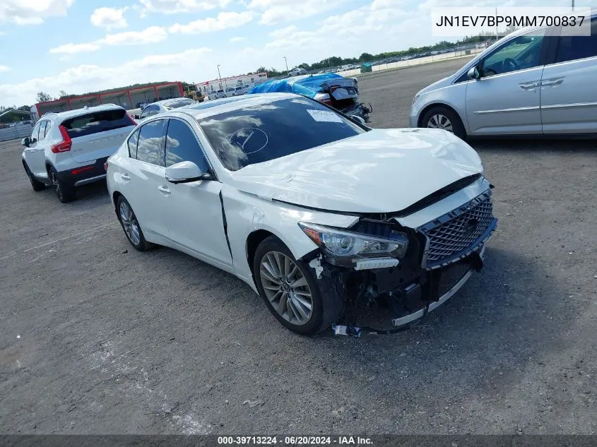 JN1EV7BP9MM700837 2021 Infiniti Q50 Luxe