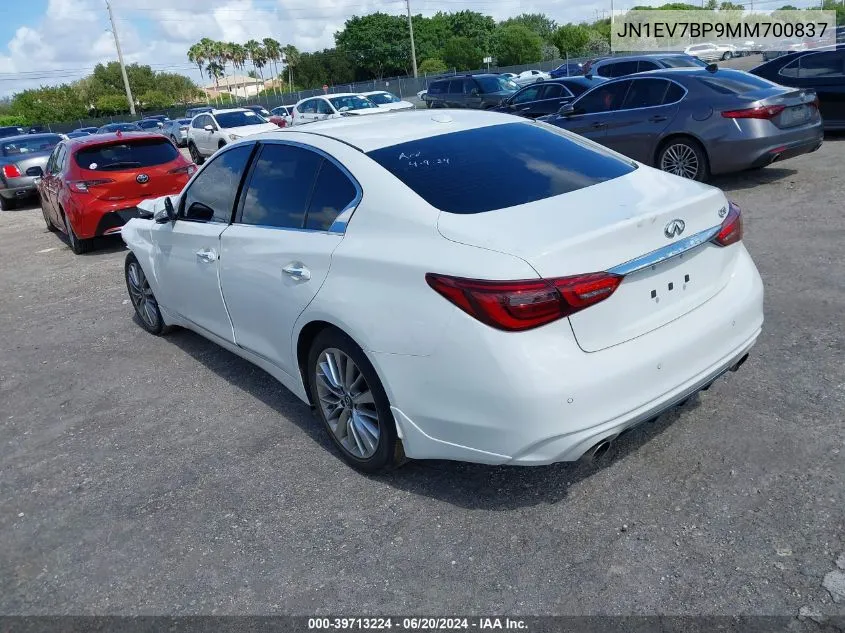 JN1EV7BP9MM700837 2021 Infiniti Q50 Luxe