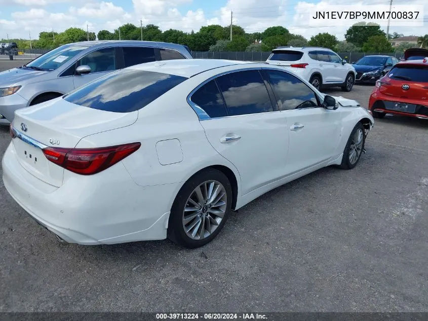 JN1EV7BP9MM700837 2021 Infiniti Q50 Luxe