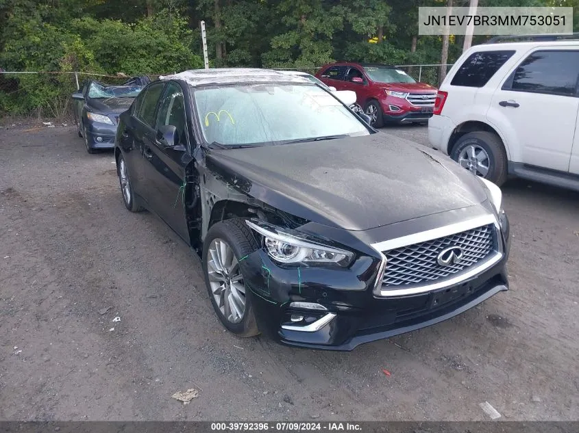 2021 Infiniti Q50 Luxe Awd VIN: JN1EV7BR3MM753051 Lot: 39792396