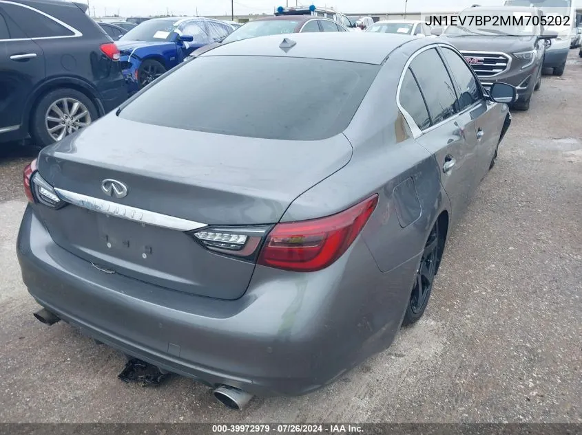 2021 Infiniti Q50 Luxe VIN: JN1EV7BP2MM705202 Lot: 39972979