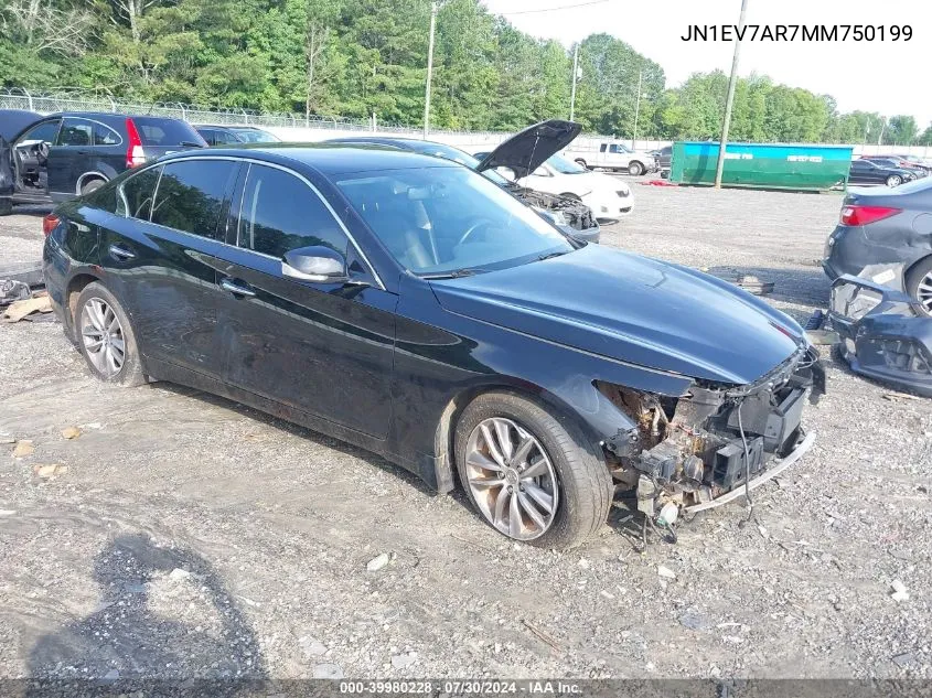 2021 Infiniti Q50 Pure Awd VIN: JN1EV7AR7MM750199 Lot: 39980228