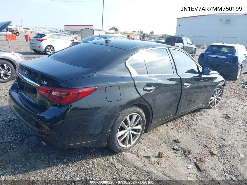 2021 Infiniti Q50 Pure Awd VIN: JN1EV7AR7MM750199 Lot: 39980228