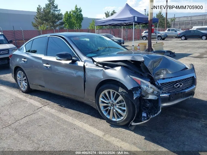 2021 Infiniti Q50 Luxe VIN: JN1EV7BP4MM705900 Lot: 40025274