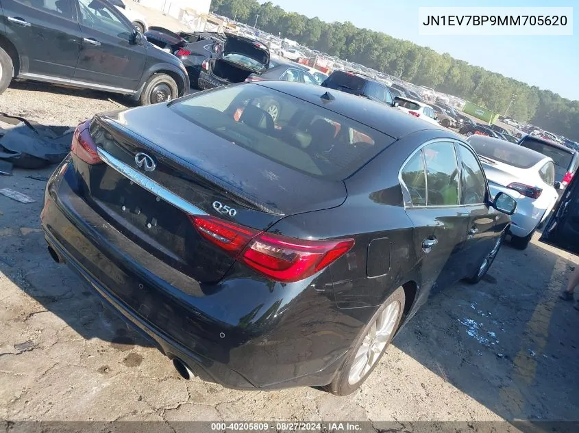 2021 Infiniti Q50 Luxe VIN: JN1EV7BP9MM705620 Lot: 40205809