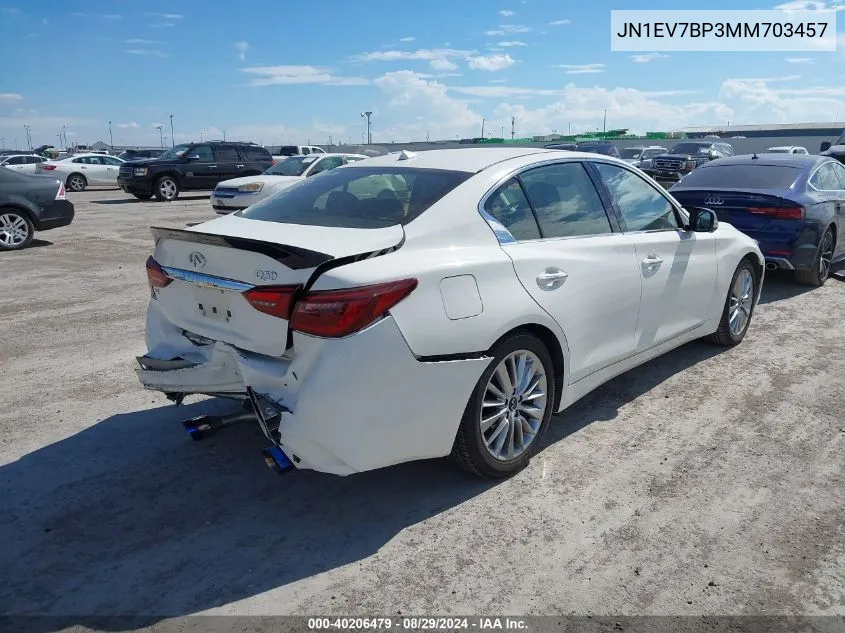 JN1EV7BP3MM703457 2021 Infiniti Q50 Luxe