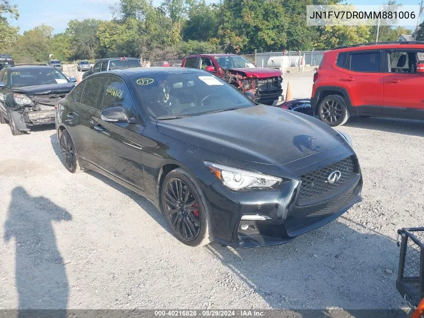 2021 Infiniti Q50 Red Sport 400 Awd VIN: JN1FV7DR0MM881006 Lot: 40216828