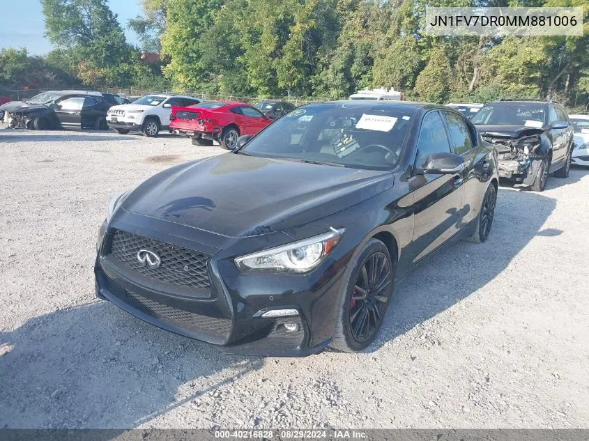 2021 Infiniti Q50 Red Sport 400 Awd VIN: JN1FV7DR0MM881006 Lot: 40216828