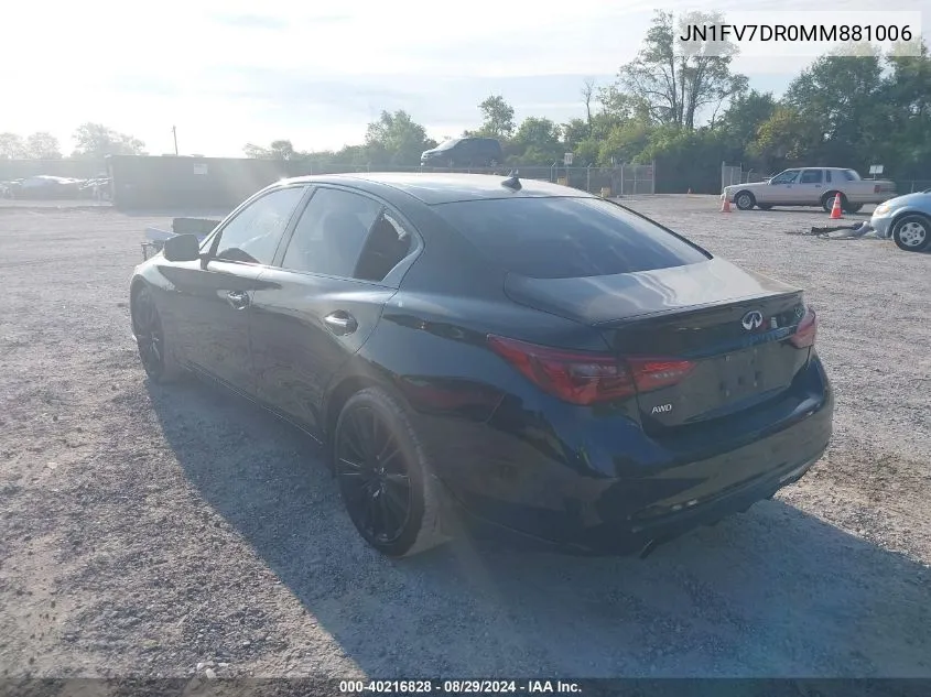 JN1FV7DR0MM881006 2021 Infiniti Q50 Red Sport 400 Awd