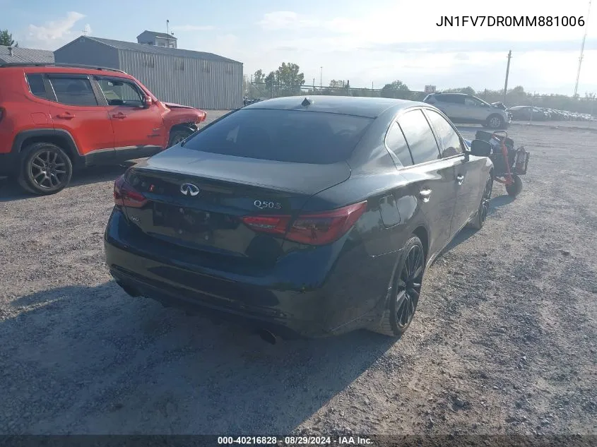 JN1FV7DR0MM881006 2021 Infiniti Q50 Red Sport 400 Awd