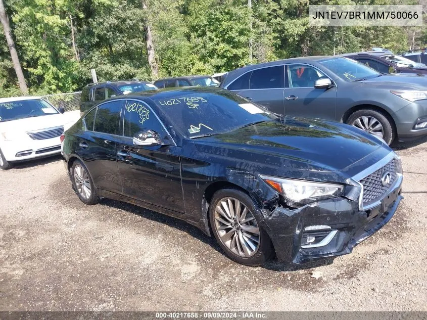 2021 Infiniti Q50 Luxe Awd VIN: JN1EV7BR1MM750066 Lot: 40217658