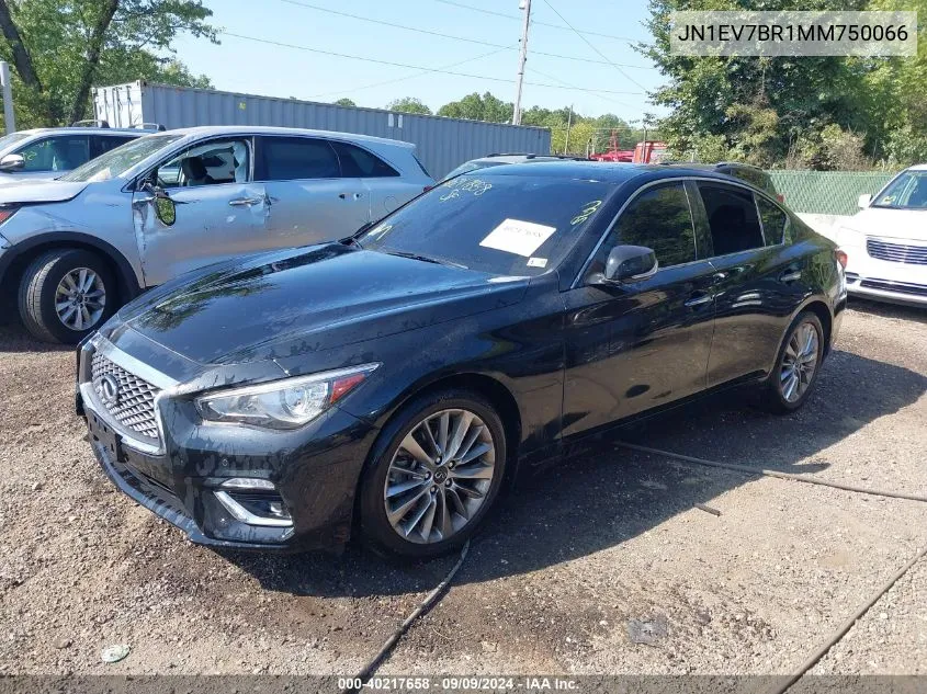 2021 Infiniti Q50 Luxe Awd VIN: JN1EV7BR1MM750066 Lot: 40217658