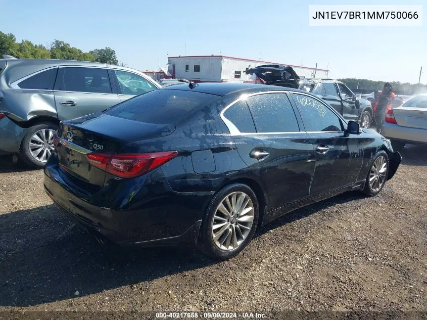 2021 Infiniti Q50 Luxe Awd VIN: JN1EV7BR1MM750066 Lot: 40217658