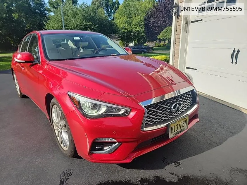 2021 Infiniti Q50 Luxe VIN: JN1EV7BR9MM755595 Lot: 40304552