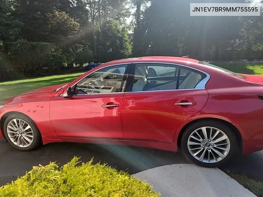 2021 Infiniti Q50 Luxe VIN: JN1EV7BR9MM755595 Lot: 40304552