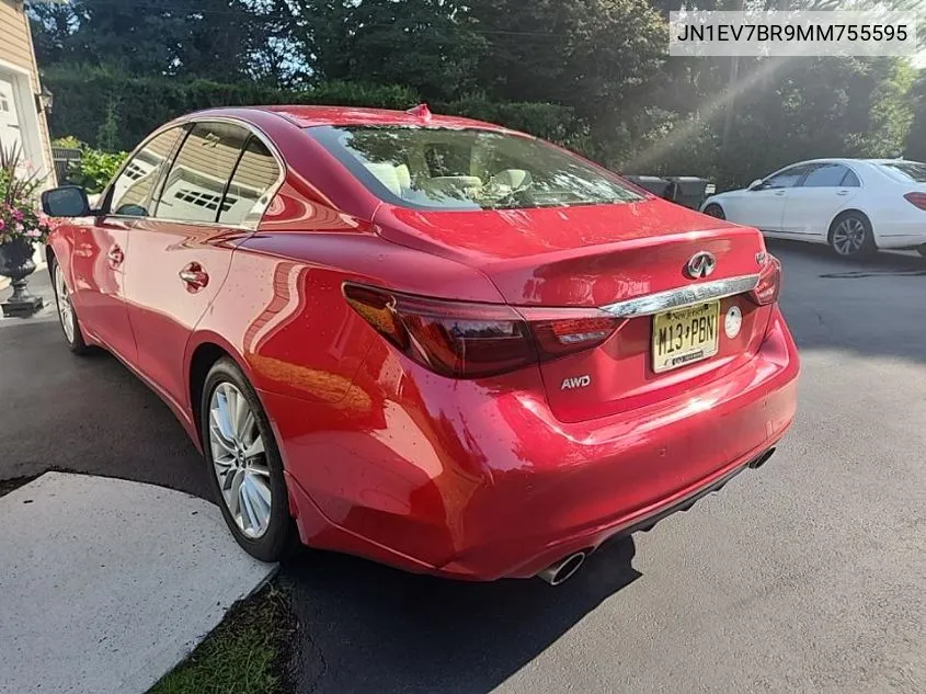 2021 Infiniti Q50 Luxe VIN: JN1EV7BR9MM755595 Lot: 40304552