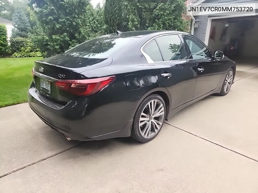 2021 Infiniti Q50 Sensory/Signature Edition VIN: JN1EV7CR0MM753720 Lot: 40304589