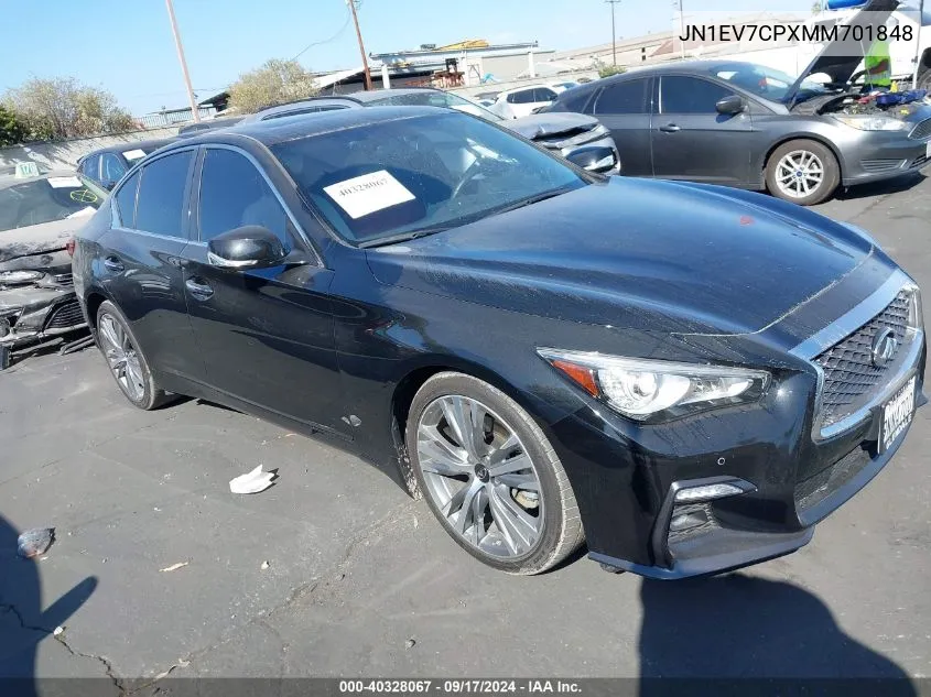 2021 Infiniti Q50 Sensory VIN: JN1EV7CPXMM701848 Lot: 40328067