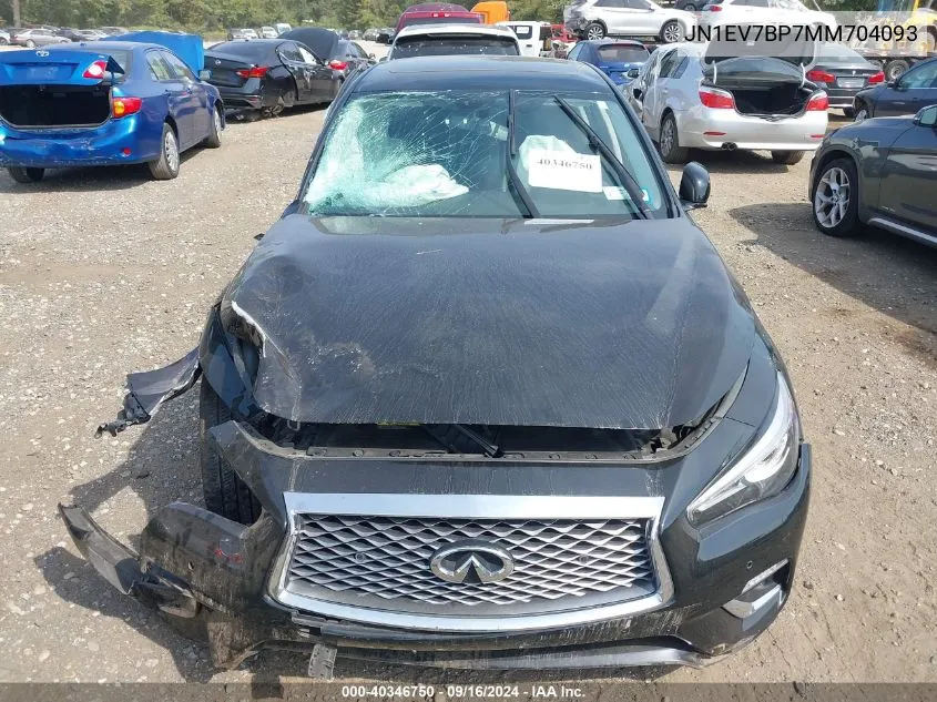 2021 Infiniti Q50 Luxe VIN: JN1EV7BP7MM704093 Lot: 40346750