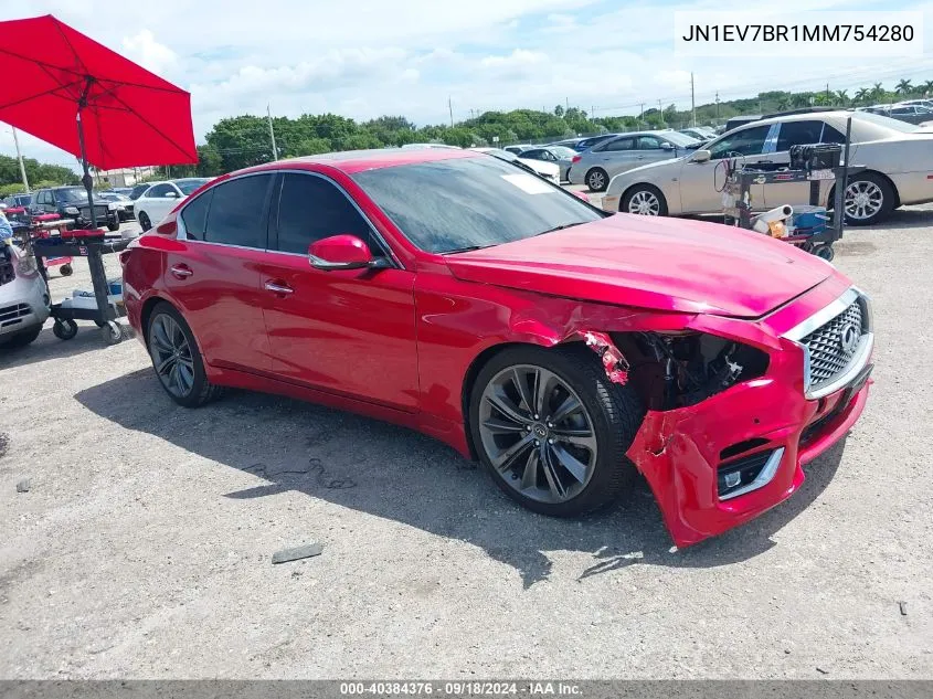 2021 Infiniti Q50 Luxe Awd VIN: JN1EV7BR1MM754280 Lot: 40384376