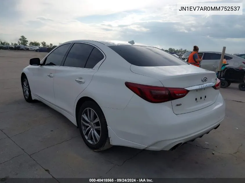 JN1EV7AR0MM752537 2021 Infiniti Q50 Pure