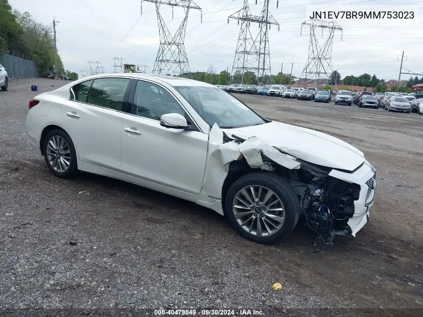 2021 Infiniti Q50 Luxe Awd VIN: JN1EV7BR9MM753023 Lot: 40479849