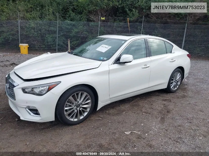 2021 Infiniti Q50 Luxe Awd VIN: JN1EV7BR9MM753023 Lot: 40479849