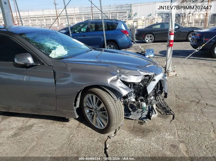 2021 Infiniti Q50 Luxe VIN: JN1EV7BP9MM707447 Lot: 40498334