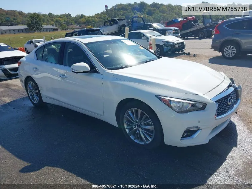 2021 Infiniti Q50 Luxe Awd VIN: JN1EV7BR5MM755738 Lot: 40576621